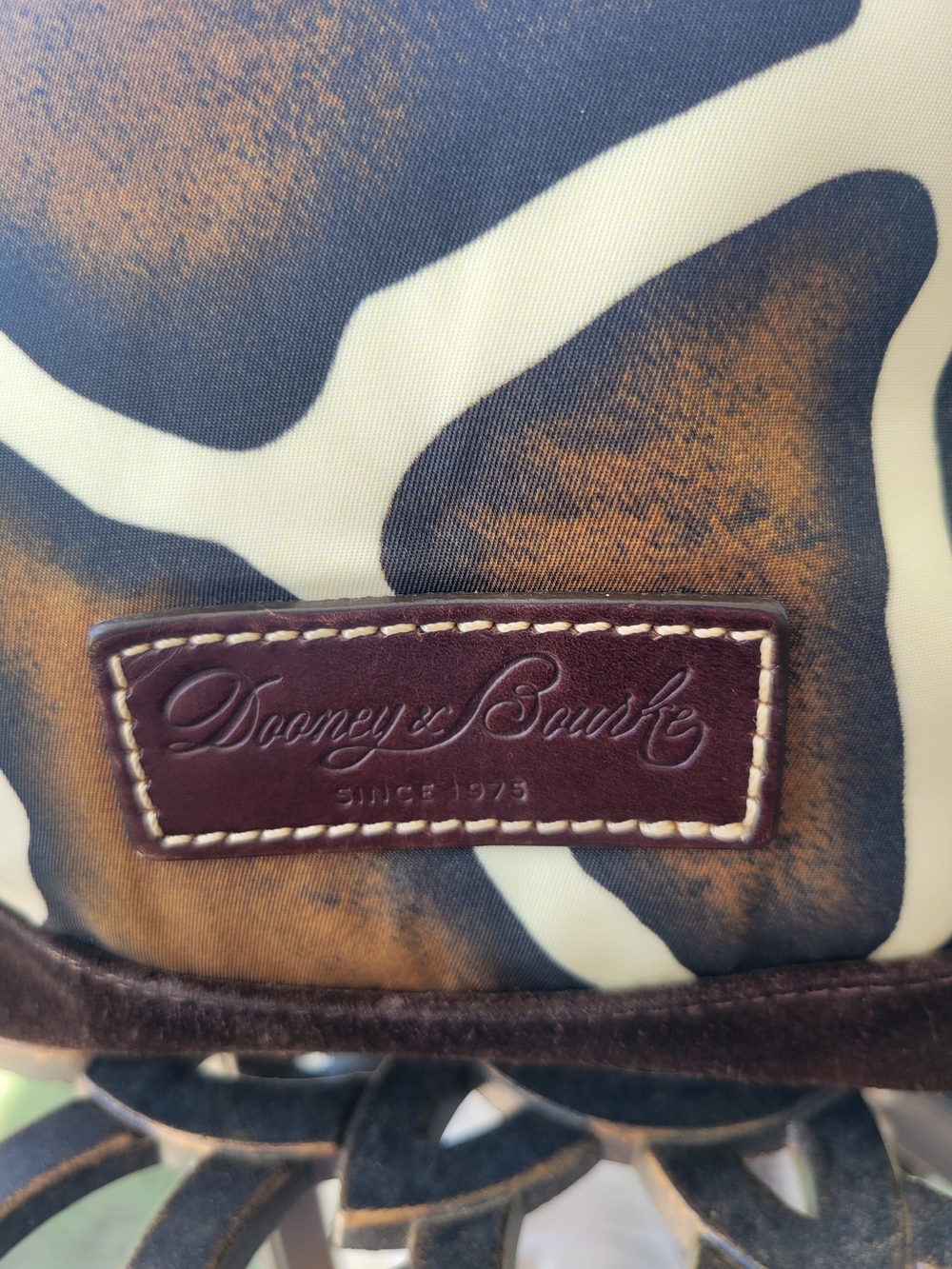 Dooney & Bourke Brown and Cream Giraffe-Print Tote - Picture 2 of 5